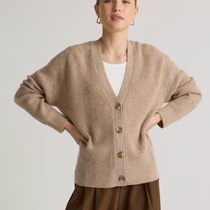 Quince 100% organic cotton Tan Cardigan Sweater size Xs